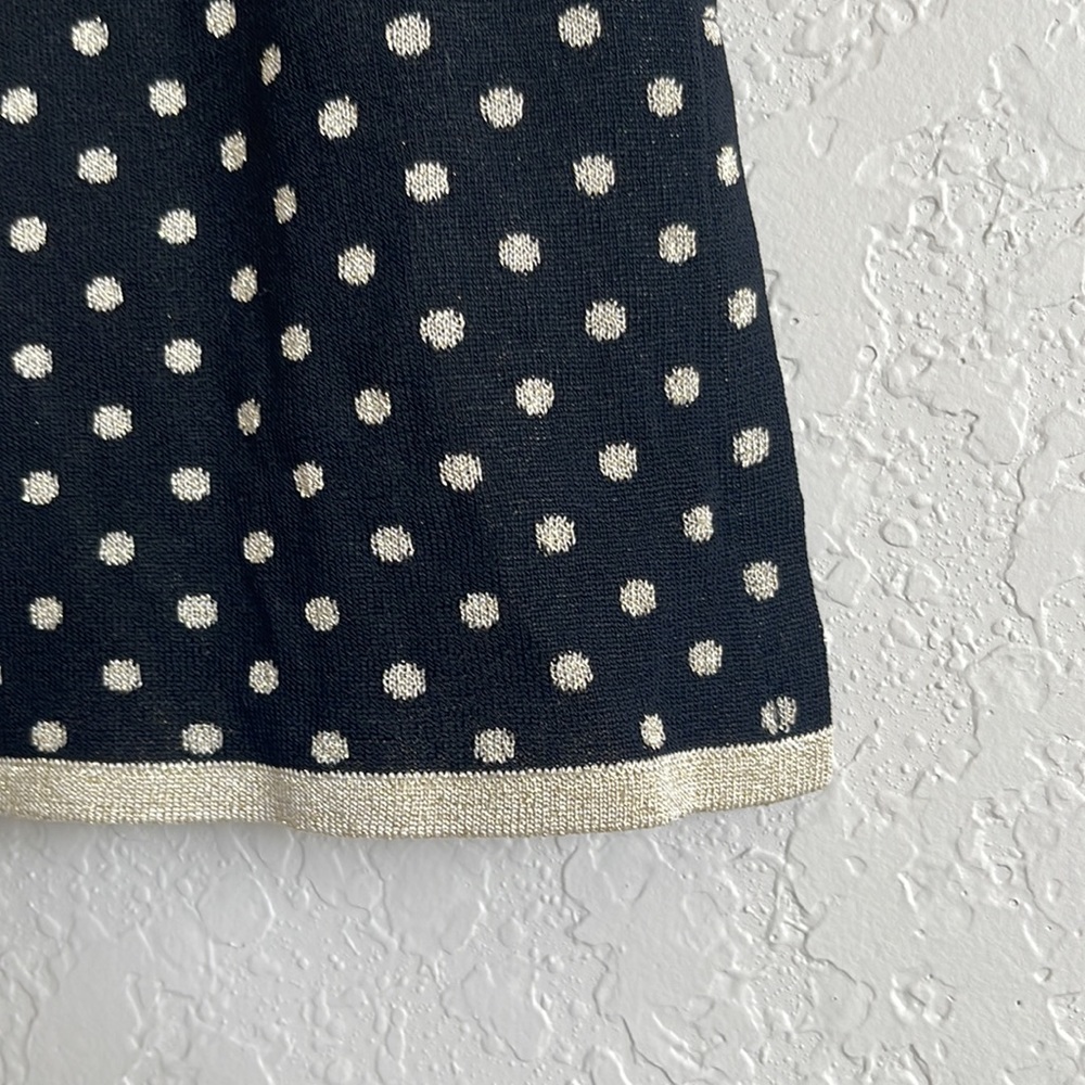 Exclusively Misook M Polka Dot Tank Top Stretch Black Gold Shell - Picture 4 of 6